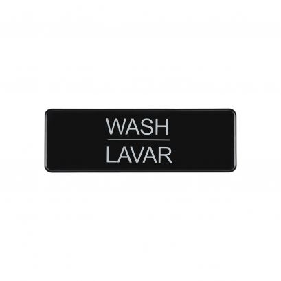 Spanish/English 9"x3"H Compliance Sign "Wash"