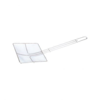 7" Nickel-Plated Metal Mesh Skimmer Square