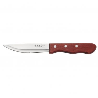 Knife Steak Pointed Tip Red Wood Handle 4-3/4"