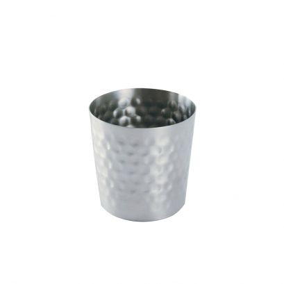 Mini Stainless Steel Fry Cup 3-1/2"Dia x 3-1/2"H Hammered