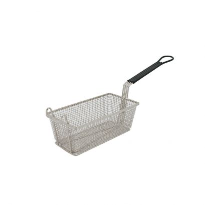 Fry Basket Nickel-Plate 11x 5-3/4x4-3/8" with Front Hook Black Handle