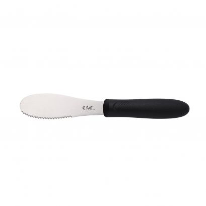 3-7/8" Blade Stainless Steel Serrated Spreader Black Plastic Handle