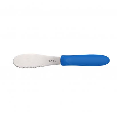 3-7/8" Blade Stainless Steel Serrated Spreader Blue Plastic Handle