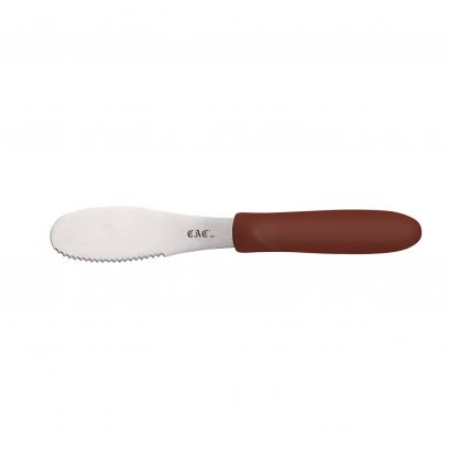 3-7/8" Blade Stainless Steel Serrated Spreader Brown Plastic Handle