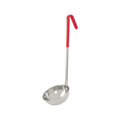 Ladle Stainless Steel One-Piece W/ Red Handle 12 oz.