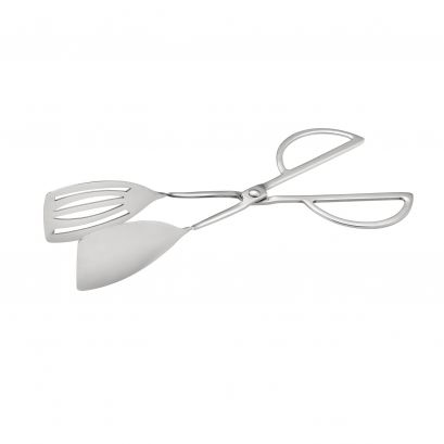 Tong 18/8 Stainless Steel Scissor Slotted/Solid Spatula 10"