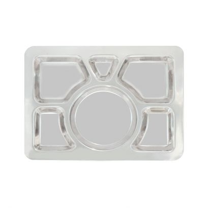 Stainless Steel Tray 6-Compartment W/ Round Center