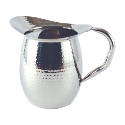3 qt./96 oz. Hammered Stainless Steel Pitcher  W/ Ice Guard