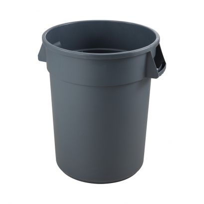 45 Gallon Round Commercial Trash Can Gray