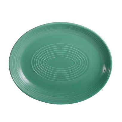 Coupe Oval Platter Green 12 3/4"