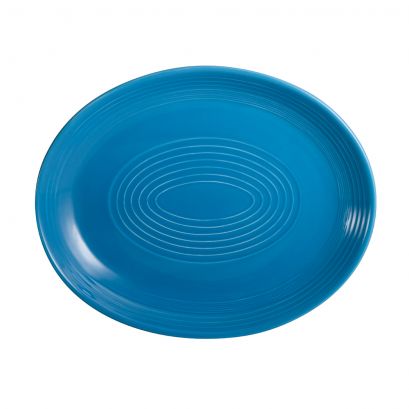 Coupe Oval Platter Peacock 12 3/4"