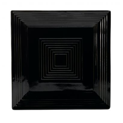 Square Plate Black 10"