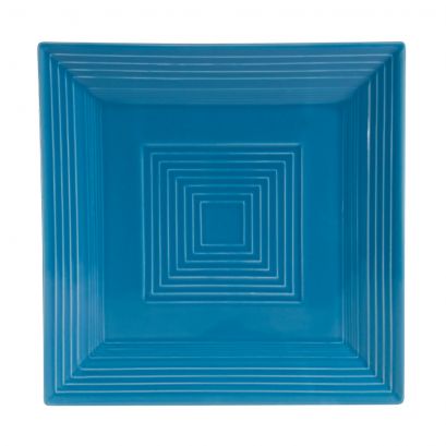 Square Plate Peacock 10"