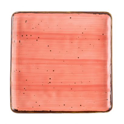 Square Plate Coral 10"
