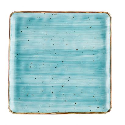 Square Plate Turquoise 10"