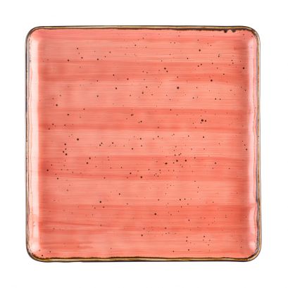 Square Plate Coral 12"