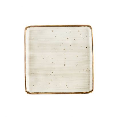 Square Plate Desert Beige 8 1/4"