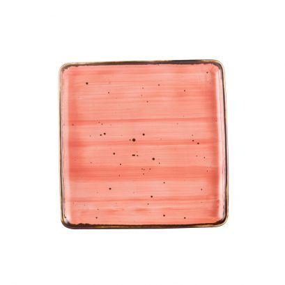 Square Plate Coral 8 1/4"