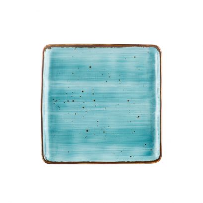 Square Plate Turquoise 8 1/4"