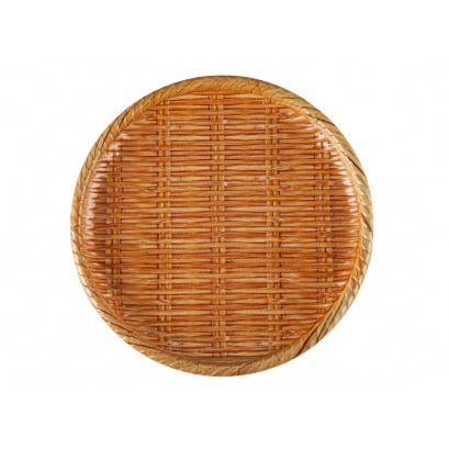 Bamboo Grove Plate Round Wooden Brown 10"