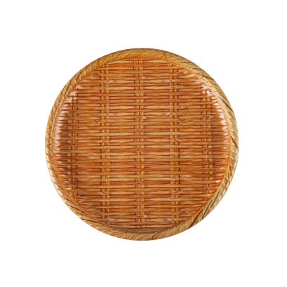 Bamboo Grove Plate Round Wooden Brown 8"