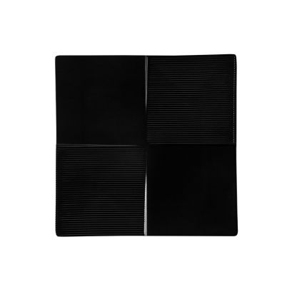 Plate Square 4-Section Textured Matte Black 9"