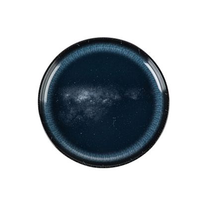 Galaxy Plate Round Coupe Starry Night Blue 7-1/2"