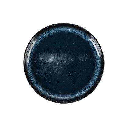 Galaxy Plate Round Coupe Starry Night Blue 9"