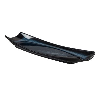 Galaxy Platter Boat Shape Starry Night Blue 13-5/8"x4-3/8"