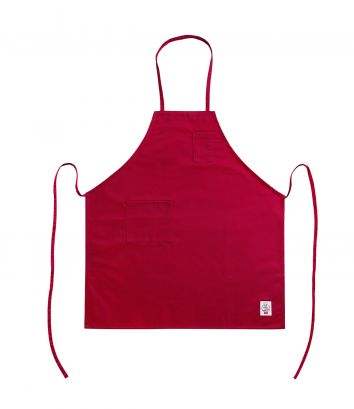 Chef's Pride Bib Apron Full Length w/ Pocket Red